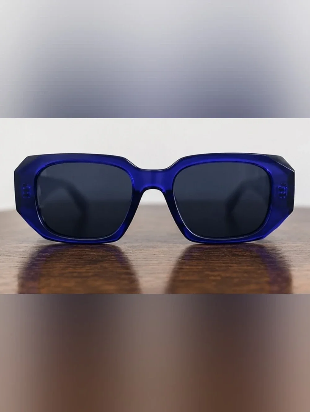 Blue Oversized Geometric Sunglasses – Statement Fashion Eyewear